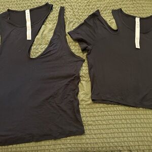 Two Lululemon Cut Out Shirts